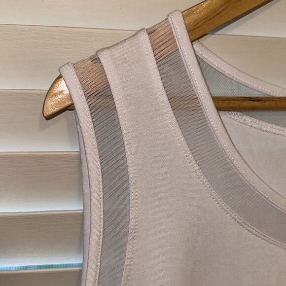 Basics by Taking Shape 1X White Mesh Oversized Comfy Sleeveless Tank Top - Picture 6 of 11